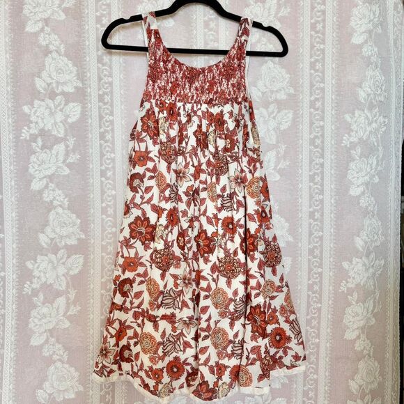 Free People Women's Cream and Orange Dress - Picture 2 of 6